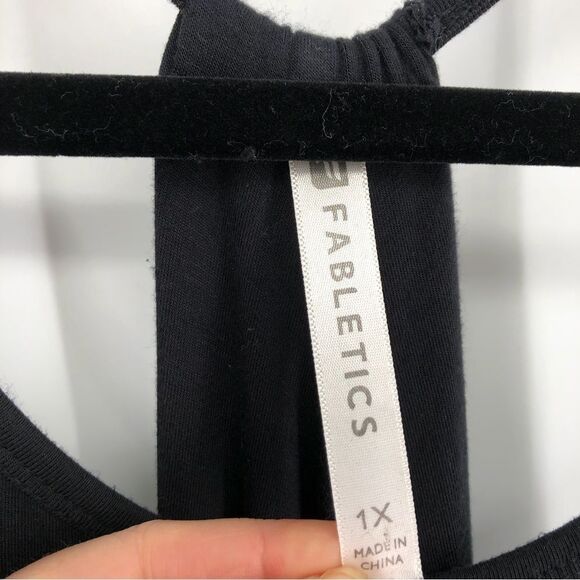 Fabletics Maxi Dress Womens 1X Black Strappy Long Stretchy Soft Comfy Fitted - Picture 3 of 12